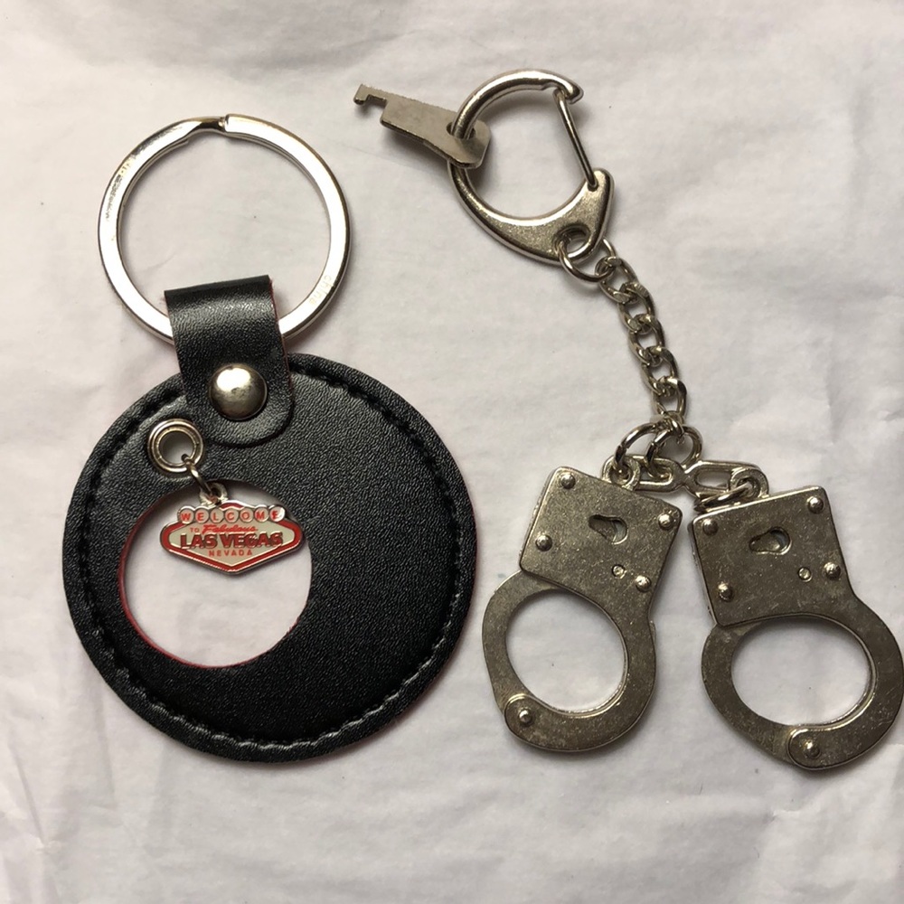 Las Vegas and handcuffs key rings
